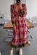 Casual Bohemian Floral Fold V Neck Printed Dresses(4 Colors)