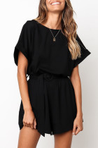 Fashion Sweet Solid Buttons Without Belt Loose Rompers
