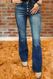 Work Solid Make Old High Waist Boot Cut Denim Jeans