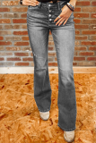 Work Solid Make Old High Waist Boot Cut Denim Jeans