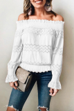 Casual Solid Hollowed Out Off the Shoulder Tops