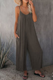 Casual Solid Spaghetti Strap Loose Jumpsuits(5 Colors)