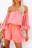 Fashion Casual Solid Patchwork Off the Shoulder Loose Rompers