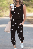 Casual The stars Frenulum O Neck Sleeveless Two Pieces