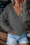 Casual Solid Hollowed Out Patchwork V Neck Tops