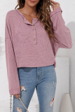 Casual Solid Patchwork Buckle Tops