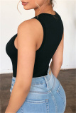 Casual Solid Basic O Neck Tops