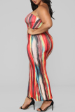 Plus Size Fashion Sexy Print Tie Dye Strapless Dress Plus Size Dresses