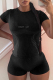 Fashion Casual Sportswear Letter Print Basic O Neck Short Sleeve Two Pieces