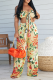Casual Print Split Joint Strapless Sleeveless Two Pieces