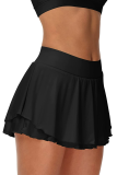 Fashion Sportswear Solid Split Joint Spaghetti Strap Sleeveless Two Pieces