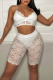 Sexy Solid Split Joint See-through Spaghetti Strap Sleeveless Two Pieces