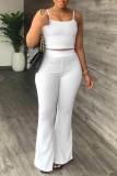 Casual Solid Patchwork Spaghetti Strap Sleeveless Two Pieces