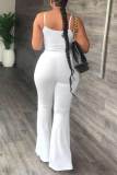 Casual Solid Patchwork Spaghetti Strap Sleeveless Two Pieces