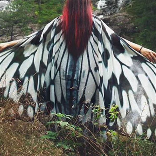 Fashion Butterfly Print Patchwork Cardigan Outerwear