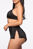 Fashion Sexy Living Solid Patchwork Backless Slit Lingerie
