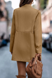 Casual Solid Patchwork Cardigan Collar Outerwear
