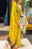 Fashion Casual Print Patchwork Outerwear(Without Belt)