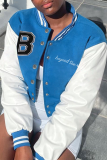 Casual Solid Patchwork Cardigan Collar Outerwear