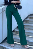 Casual Solid Patchwork Boot Cut High Waist Speaker Solid Color Bottoms