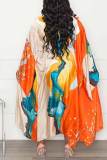 Fashion Casual Print Patchwork Outerwear(Without Belt)