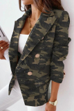 Fashion Casual Print Patchwork Slit Turn-back Collar Outerwear