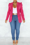Fashion Casual Solid Patchwork Turn-back Collar Outerwear