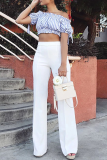 Casual Solid Patchwork Boot Cut High Waist Speaker Solid Color Bottoms