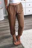 Fashion Solid Patchwork Harlan Mid Waist Harlan Solid Color Bottoms