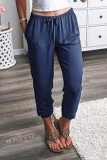 Fashion Solid Patchwork Harlan Mid Waist Harlan Solid Color Bottoms