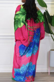 Fashion Casual Print Patchwork Outerwear(Without Belt)