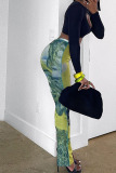Sexy Print Patchwork High Waist Pencil Positioning Print Bottoms