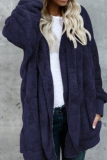 Casual Solid Patchwork Hooded Collar Outerwear