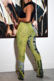 Sexy Print Patchwork High Waist Pencil Positioning Print Bottoms