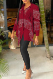 Fashion Casual Solid Tassel Patchwork Buckle Tops