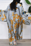 Fashion Casual Print Patchwork Outerwear(Without Belt)