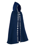 Casual Print Patchwork Hooded Collar Outerwear