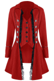 Sweet Vintage Solid Patchwork Turndown Collar Outerwear