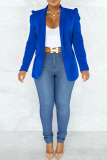 Fashion Casual Solid Patchwork Turn-back Collar Outerwear