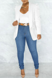 Fashion Casual Solid Patchwork Turn-back Collar Outerwear