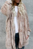 Casual Solid Patchwork Hooded Collar Outerwear