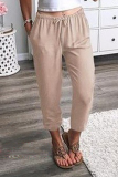 Fashion Solid Patchwork Harlan Mid Waist Harlan Solid Color Bottoms