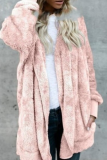 Casual Solid Patchwork Hooded Collar Outerwear