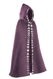 Casual Print Patchwork Hooded Collar Outerwear