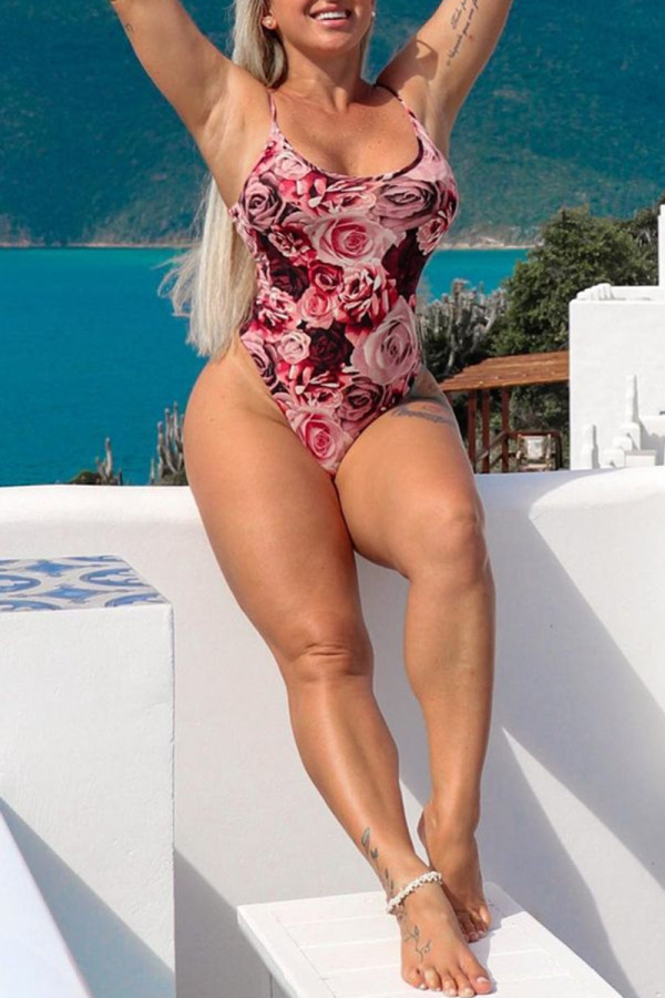 Fashion Sexy Print Backless Swimwears