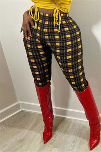 Fashion Casual Print Basic Skinny High Waist Pencil Trousers