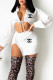 Fashion Street Print Letter Turndown Collar Long Sleeve Two Pieces