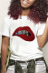 Fashion Casual Hot Drilling Patchwork O Neck T-Shirts