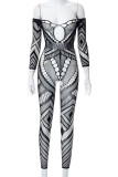 Sexy Solid Hollowed Out Patchwork V Neck Jumpsuits