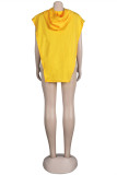 Fashion Casual Solid Asymmetrical Hooded Collar Tops